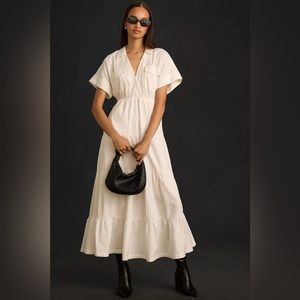 Anthropologie MAEVE white tiered maxi dress SP (similar to somerset)